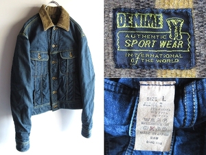 初期 ビンテージ DENIME 旧ドゥニーム Lee リー 101LJ STORM RIDER型 裏地ウールブランケット デニムジャケット L インディゴ オリゾンティ