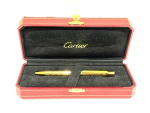 ｍ431 ★1円～中古現状品/筆記確認済【Cartier カルティエ】◆ツイスト式 ボールペン ゴールド系 ケース付き◆ブランド 文房具 筆記用具