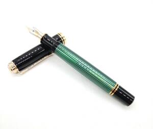 ■【恐らく未使用】Pelikan ペリカン 万年筆 18C-750F スーベレーン ペン先 K18 ストライプ 緑縞 SOUVERAN