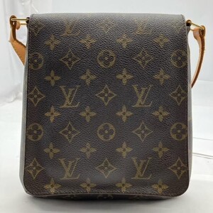 仙15 Louis Vuitton M51256 モノグラム ミュゼット ショルダーバッグ ブラウン系 ルイヴィトン LV 斜め掛け 肩掛け クロスボディ フラップ