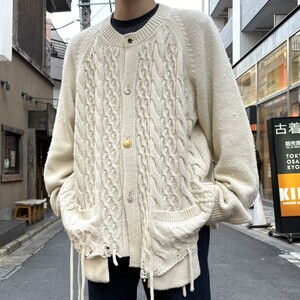 doublet Recycle Wool Cable Cardiganリサイクルウールケーブルカットオフオーバーサイズカーディガン 8069000116717