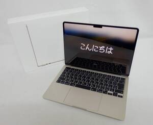 099H940J◆Apple MacBook Air 2022 Z15Y00069 Apple M2 16GB SSD 256GB Sonoma 充放電回数5回/最大容量100％ 