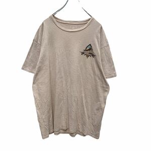 THE DUCK COMPANY 半袖 プリント Tシャツ XL ライトベージュ サーフィン 古着卸 アメリカ仕入れ a408-5127