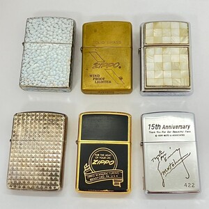 E047-K61-4586◎ ZIPPO ジッポ オイルライター 6点 セット まとめ 15th Anniversary 他 4点火花有 喫煙具 喫煙グッズ