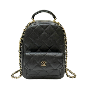 シャネル CHANEL タイムレスクラシック ミニバックパック AP3753 ブラック ゴールド金具 キャビアスキン リュック・デイパック 中古