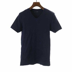 AKM エーケーエム S-S HAND STITCH V-NECK VネックステッチTシャツ ネイビー サイズ:S メンズ ITLUYZ64DUX7