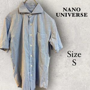 1124 nano universe【S】ポロシャツ　ブルー　青　綿50%