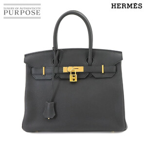 新品同様 エルメス HERMES バーキン30 ハンド バッグ トゴ ブラック D刻印 ゴールド 金具 Birkin 30 90236035