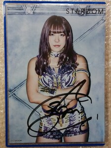 スターダム AZM 直筆 サイン入 ポートレート 硬質ケース付 QQ時代 高速爆弾娘 STARDOM 女子プロレス Azumi