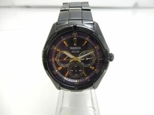 P811-X1-774★SEIKO セイコー WIRED ワイアード V14J-0CF0 メンズ ソーラー デイデイト アナログ ★不動★現状品4