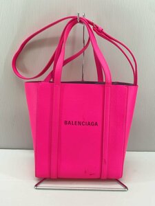 BALENCIAGA◆トートバッグ/レザー/PNK/551815/エブリデイトートXXS