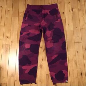 Giant camo スウェットパンツ Lサイズ a bathing ape BAPE sweat pants Purple camo エイプ ベイプ アベイシングエイプ 迷彩 zoom m56