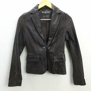 D■マウジー/BLACK by moussy レザージャケット JKT【1】こげ茶/LADIES/78【中古】