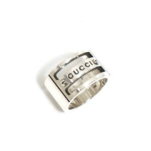 ＊GUCCI ロゴ ビス ワイド リング SV925 SILVER シルバー 12号 指輪 アクセサリー グッチ