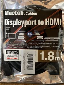 MacLab. Displayport HDMI 変換 ケーブル 1.8m ブラック ディスプレイポート