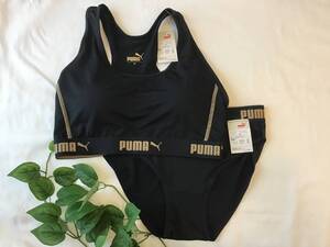 新品 PUMA Mサイズ スポーツブラ ショーツ セット レディース スポーツウェア ジム ヨガ ランニング プーマ 黒 下着 パンツ インナー ☆