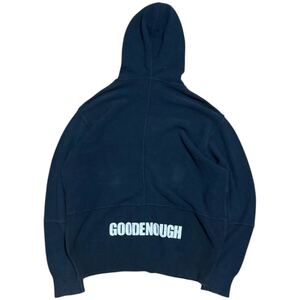 Mサイズ 初期 2001年 GOODENOUGH グッドイナフ ニット パーカー ネイビー 藤原ヒロシ 裏原 archive japanese label y2k ロゴ knit hoodie 