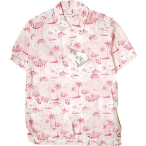 新品 Engineered Garments エンジニアードガーメンツ 18SS Camp Shirt - Flamingo Print フラミンゴプリント キャンプシャツ S Pink 開襟