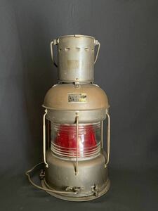 日本船燈㈱製 船舶ランプ 乙種紅燈 (油用) 日船式第1号 1980年 オイルランプ ランタン カンテラ 未使用品