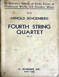 シェーンベルク 弦楽四重奏曲 第4番 Op.37 スタディ・スコア 輸入楽譜 SCHOENBERG fourth string Quartett Op.37 Study Score 洋書