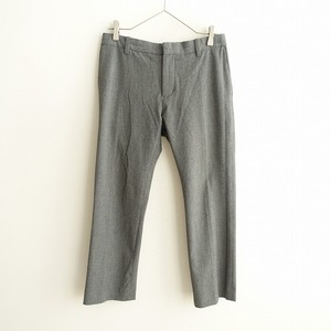 ヤエカ YAECA *SLACKS LONG 15652*Mグレー杢メンズライクスラックスストレッチポリエステルジップフライ(2-2411-379)【51L42】