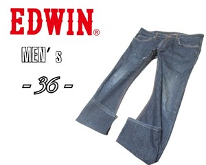 送料無料 メンズ36◇EDWIN XV◇ペンキ加工デニムパンツ