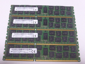 メモリ サーバーパソコン用 1.5V Micron PC3-14900R(DDR3-1866R) ECC Registered 16GBx4枚 合計64GB 起動確認済みです②
