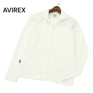 AVIREX アヴィレックス 通年 ロゴ★ ステンシル スタンドジップ 長袖 リブ ジャケット ブルゾン Sz.M　メンズ 白　A4T03104_3#O