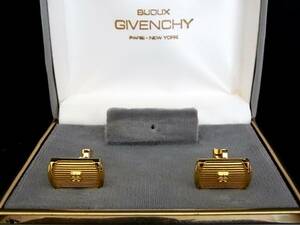 ◎№5394◎■新品■ジバンシイ「ロゴ柄」【GIVENCHY】 【ゴールド】■カフス♪