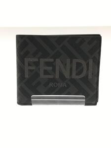 FENDI◆2つ折り財布/-/GRY/総柄/メンズ/pelletteria