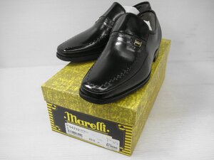 5255T マレリー marelli モカシーノ ビジネスシューズ レザー ブラック 23.5cm 3E №4232 01 04232 未使用保管品 定価31,900円（税込）