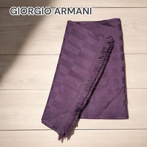 GIORGIO ARMANI ウール スカーフ ダークパープル