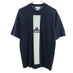 アディダス プリント 半袖 Tシャツ S ネイビー系 adidas メンズ