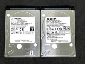 ★ 2個セット ★ 1TB ★　TOSHIBA　/　MQ01ABD100　★　良品　2.5インチ内蔵HDD　9.5mm/5400rpm/SATA　2台まとめ [管理■1B23]