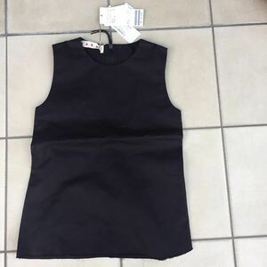 新品タグ 未着 MARNI マルニ cotton linen drill tank top サイズ38 黒 定価、68.000+税 イタリア製