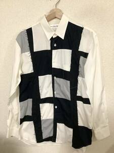 COMME des GARCONS SHIRT コムデギャルソンシャツ　パッチワーク　長袖シャツ　コットン　モード　古着　S