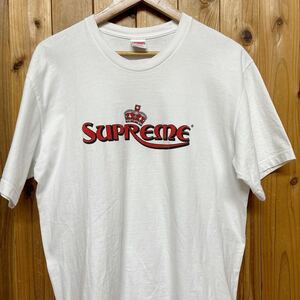 supreme シュプリーム Tシャツ 白 ホワイト 半袖 Tee White ロゴ カットソー メンズL USA製