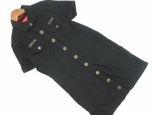 tommy girl トミーガール ミリタリー シャツ ワンピース sizeM/黒 ■◆ ☆ eec3 レディース