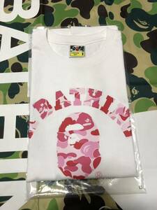 A BATHING APE BAPE COLLEGE TEE PINK S