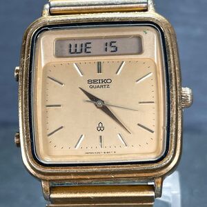 1970年代製 SEIKO セイコー H357-509A 腕時計 アナデジ クオーツ ヴィンテージ 諏訪精工舎 スクエア 新品電池交換済み 動作確認済み