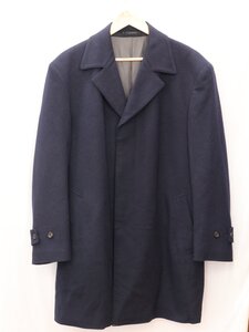 【中古美品】Christian Dior ディオール ロングコート カシミア 100% メンズ サイズL ネイビー 紺 付属品付き 日本製 【漂亮】