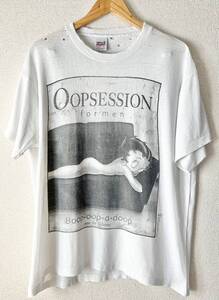 1スタ ビンテージ 90s BETTY BOOP「Oopsession for men」Tシャツ 白 L ボロ BRUCE WEBER VINTAGE