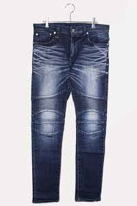 SOPHNET. ソフネット DAMAGED STRETCH DENIM SKINNY BIKER PANT ダメージ スキニー バイカー デニムパンツ ジーンズ M SOPH-167053 /◆