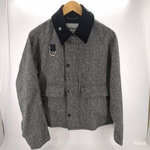 【美品】Barbour×BEAMS F バブアー ビームス ウールジャケット フィッシング メンズ グレー SIZE S 2102366 ◆3104/磐田店