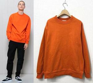 【メンズ S 定価1.4万円】H BEAUTY&YOUTH UNITED ARROWS アローズ 長袖Tシャツ オレンジ ロンT FORME MOCK CREW NECK T-SHIRT