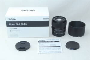 ★新品級★SIGMA シグマ Contemporary 90mm F2.8 DG DN SONY ソニーE フード付き♪