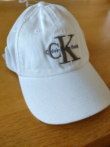 USA購入 CALVIN KLEIN カルバン クライン ロゴ キャップ 帽子 コットン ホワイト 白 新品未使用