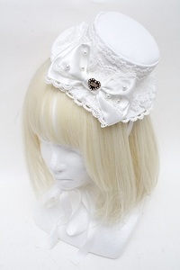 Angelic Pretty / Elegant Roseミニハット 白 S-24-12-24-008-AP-AC-HR-ZS