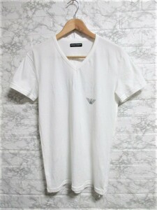 ☆EMPORIO ARMANI エンポリオアルマーニ ロゴ Ｖネック Tシャツ/半袖/メンズ/L☆美品