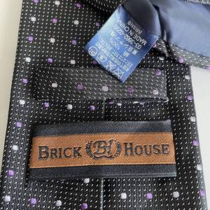 BRICK HOUSE by TOKYO SHIRT（ブリックハウス） グレー紫白点々ネクタイ